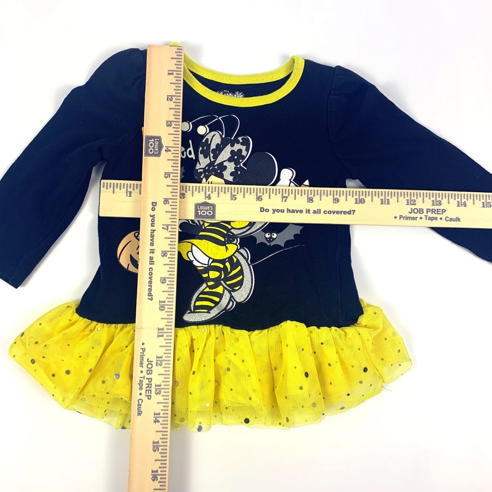 Disney Minnie Mouse Dont Bee Scared 2 pc Outfit Girls 2T Black Yellow Halloween - Picture 13 of 16